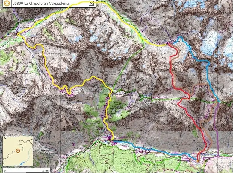 Le tracé complet sur carte IGN de l