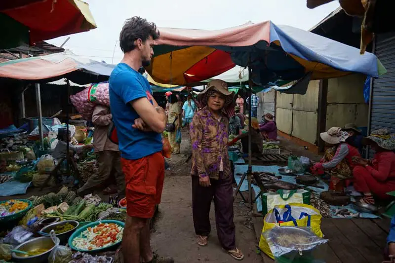 au marché du Stung Treng au Cambodge