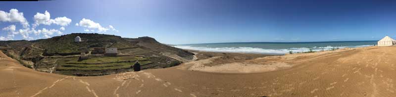 Arrivée a notre campement du soir entre Essaouira et Agadir