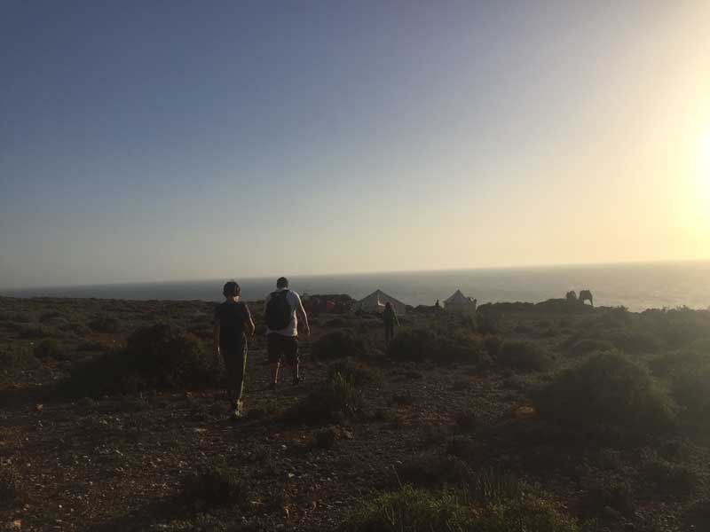 arrivé à notre campement du soir sur la côte marocaine