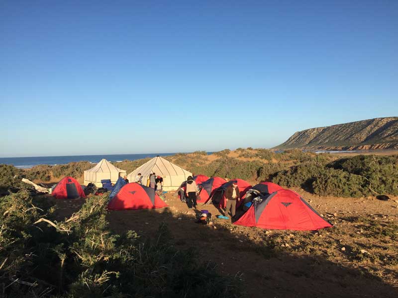notre campement au réveil au Maroc