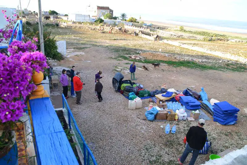 préparatif de notre depart au gite vers Essaouira