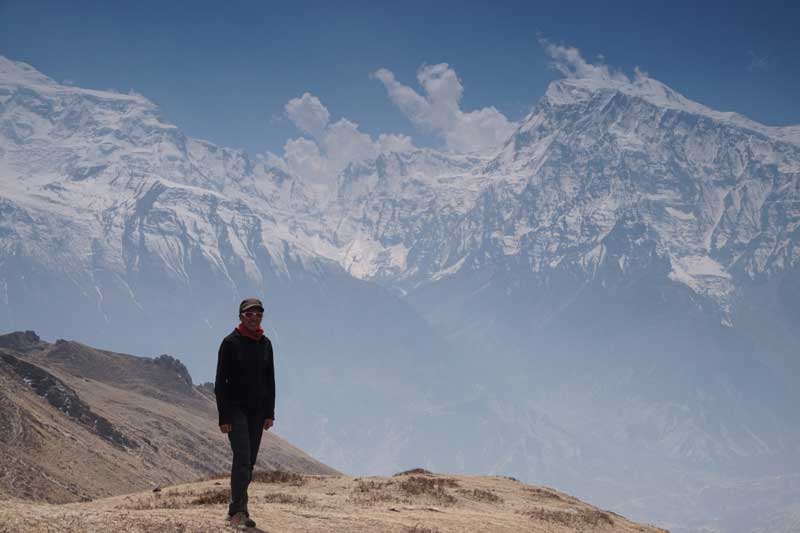 pendant la montée acclimatation durant notre trekking au Népal