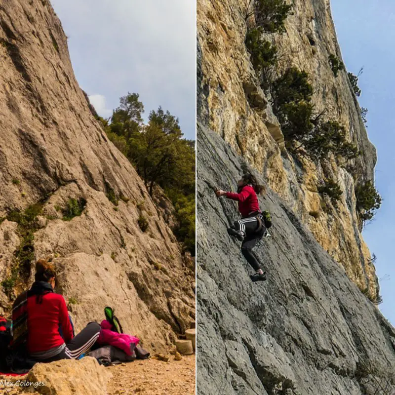 Au pied des voies d'escalade, le pic nique dans les Gorges d'Ubrieux