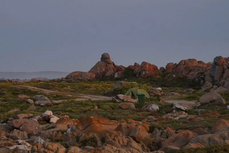 Camping dans la réserve de Paternoster, voyage en Afrique du Sud à vélo