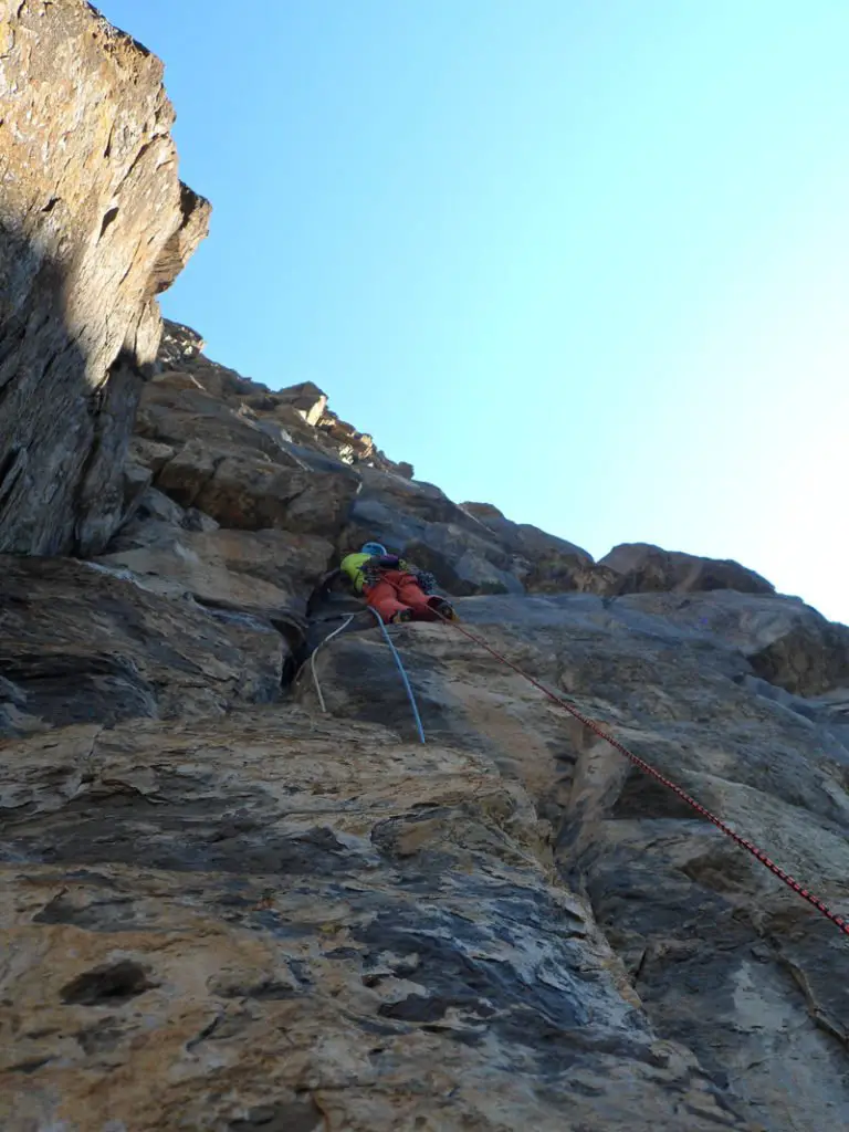 Le beau rocher du 6c+, escalade sur la falaise d