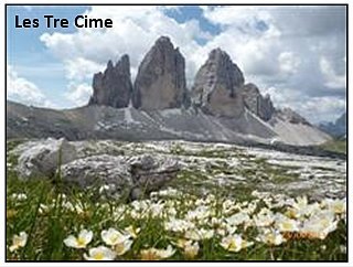 Les Tre cime durant notre randonnée sur la via alpina