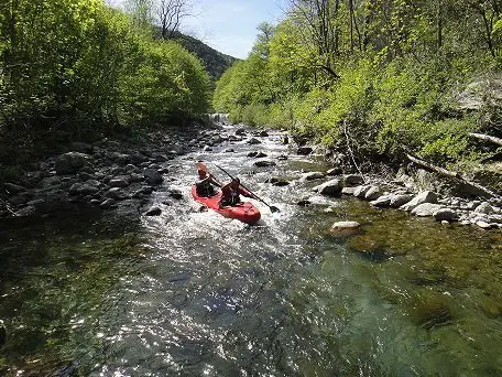 Philippe Geral dans la descente Integrale de l'Herault en Kayak en Amont de Valleraugue