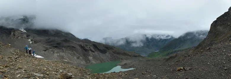 Arrivée au dernier col de notre trek autour de Grossglockner 