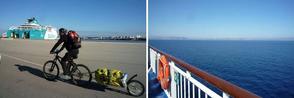 Figure 44 - Embarquement et départ du ferry à Ciutadella voyage à Minorque