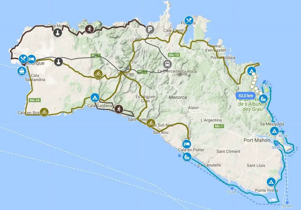 Roadbook : Itinéraire, Carte Minorque voyage à Minorque