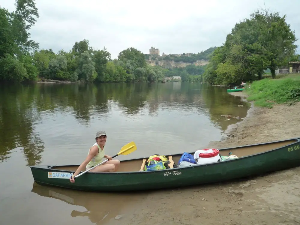 Arrivée à Beynac en canoë