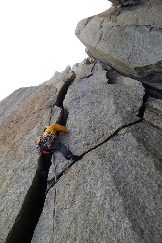 Le granite caractéristique du Trident du Tacul, sortie alpinisme