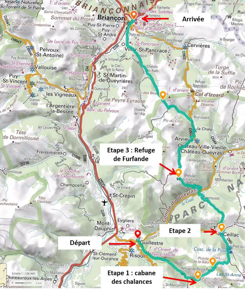 L’itinéraire Randonnée dans les Hautes Alpes