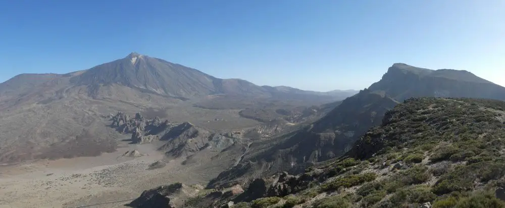 La vue sur le Teide tout au long de la crête.