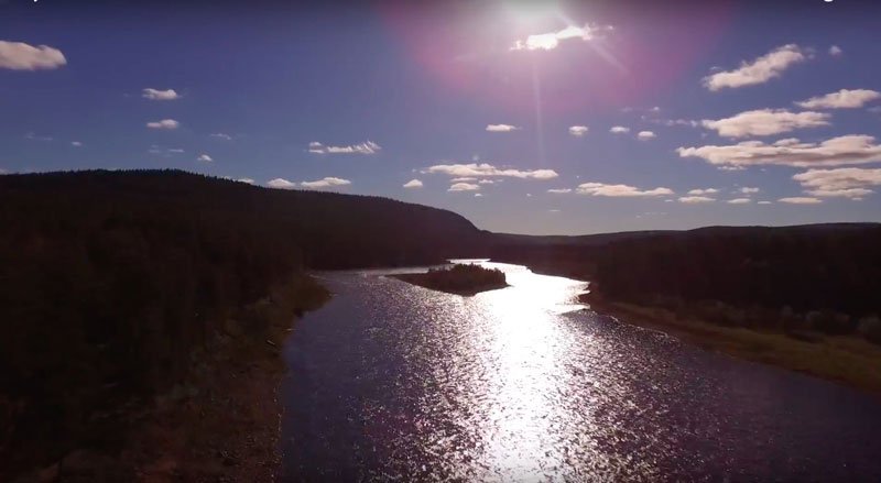 Ivalojoki au niveau de Louhioja vue en drone