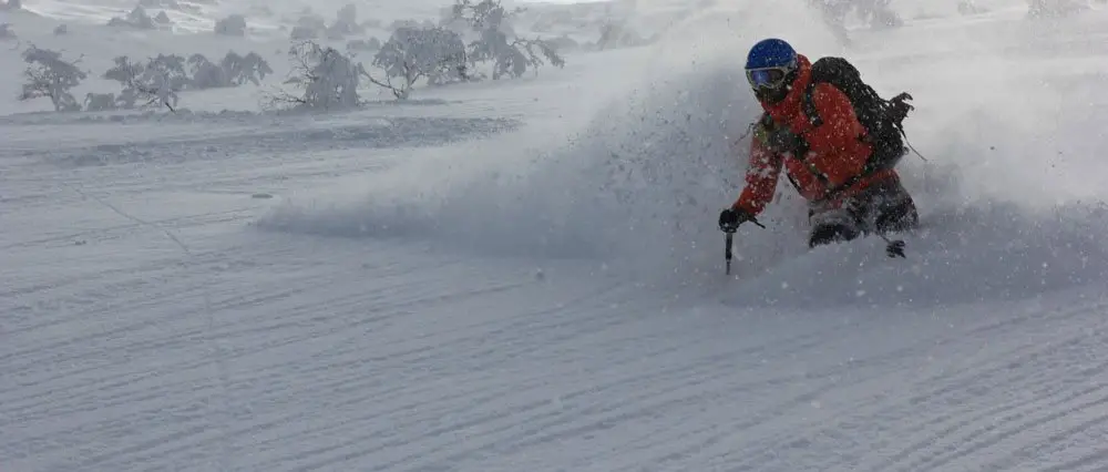 Laurent, avant la chute - ski de randonnée au Japon