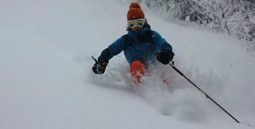 Séance photo pour Charline - ski de randonnée au Japon