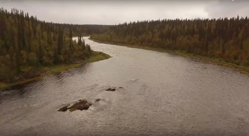 Vue en drone d’Ivalojoki Vue en drone d’Ivalojoki