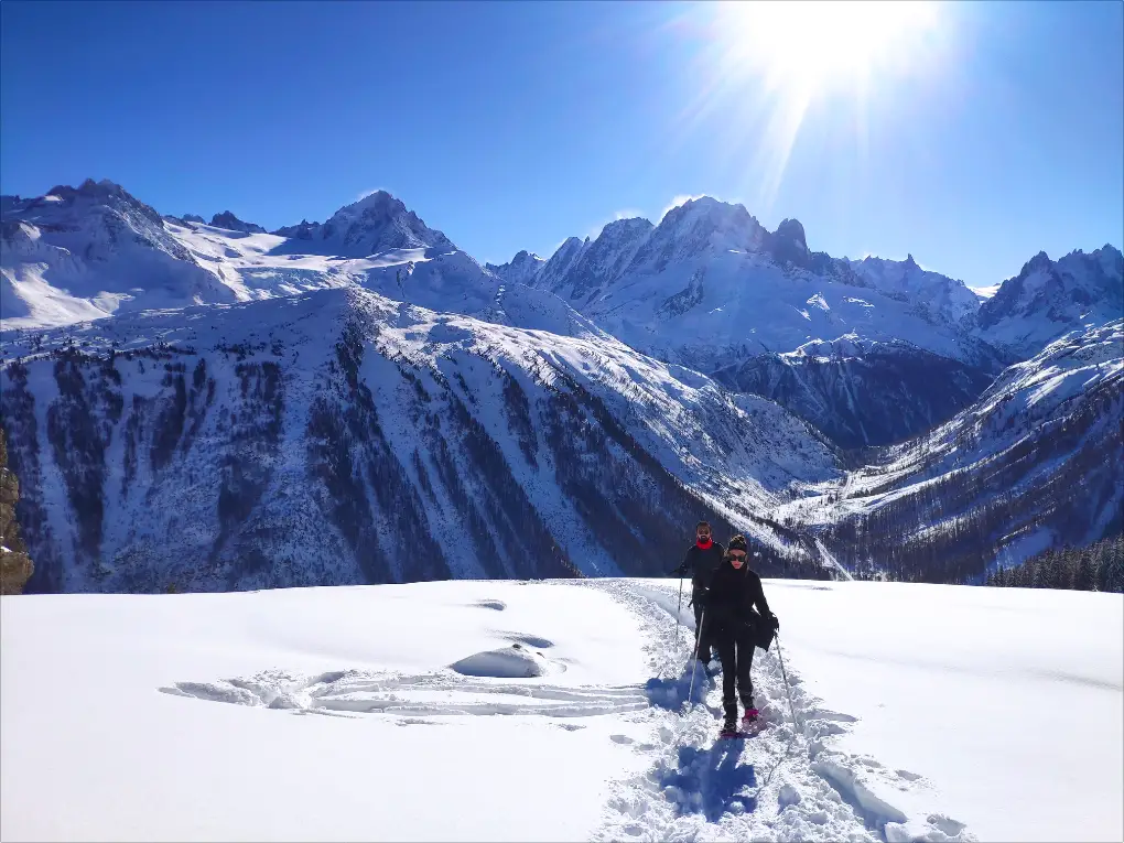 Sortie raquettes à neige dans le massif du Mont-blanc avec Julien DIOT