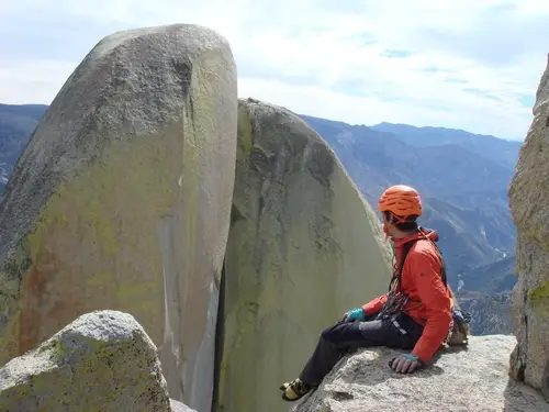 Contemplation après escalade trad et big wall aux needles