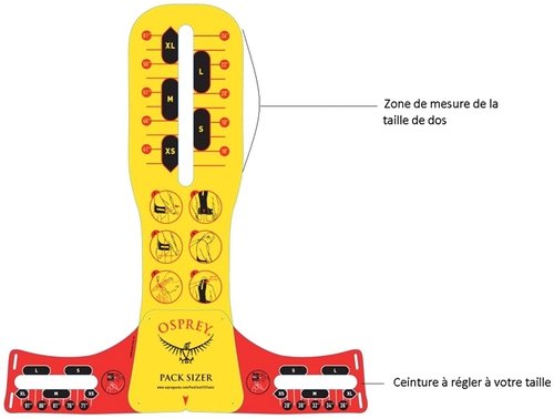 Outil de mesure du dos pour connaitre la taille du sac à dos