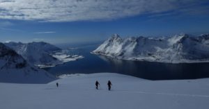 ski de randonnée aux Lofoten en Norvège