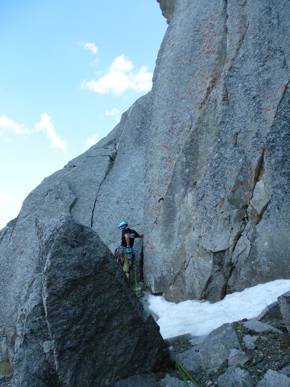 Nina juste avant le crux Nina lors de notre session Alpinisme en Sibérie