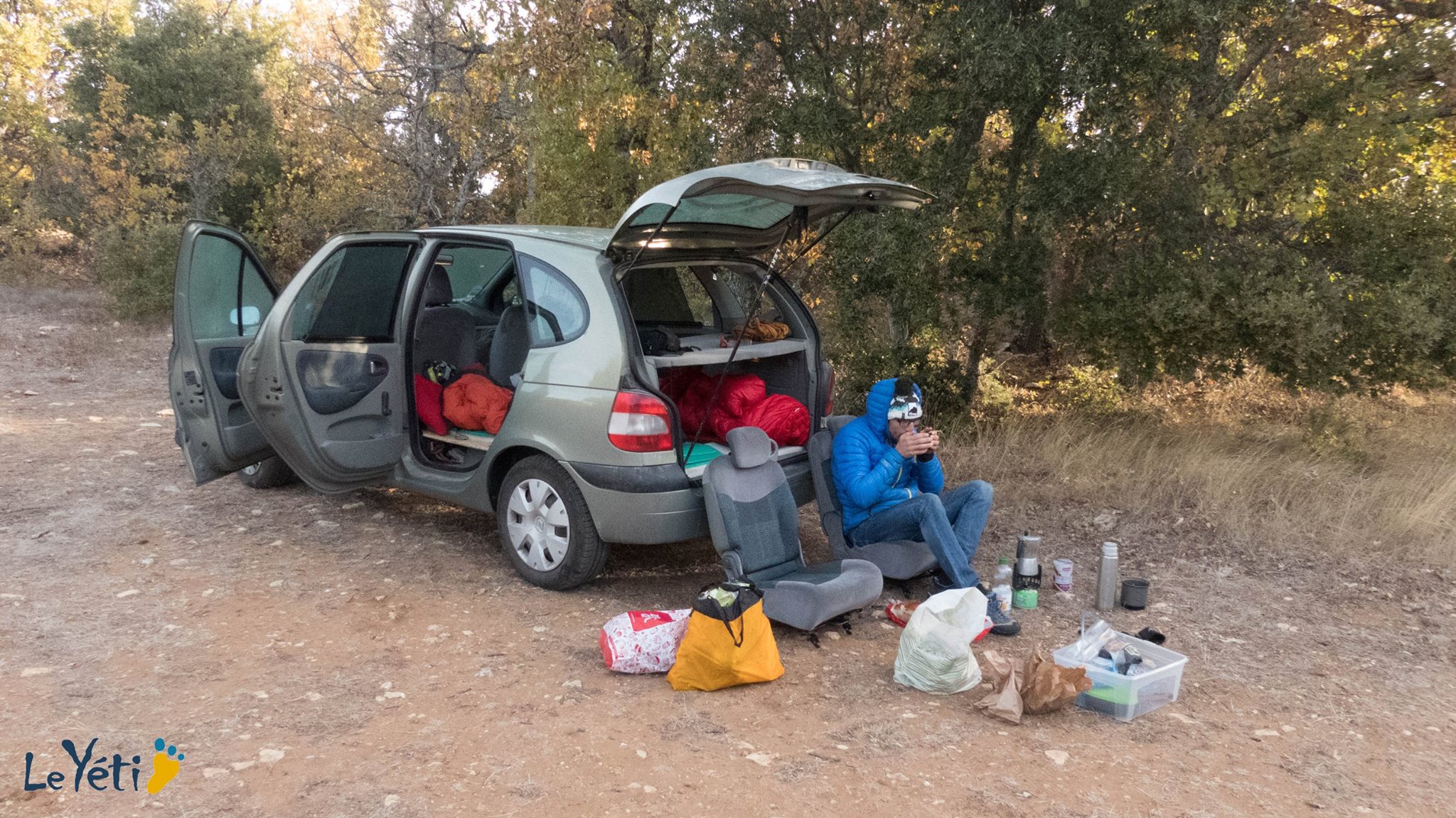 Campement à Buoux en Octobre 2017 avant la tente Duö Naïtup