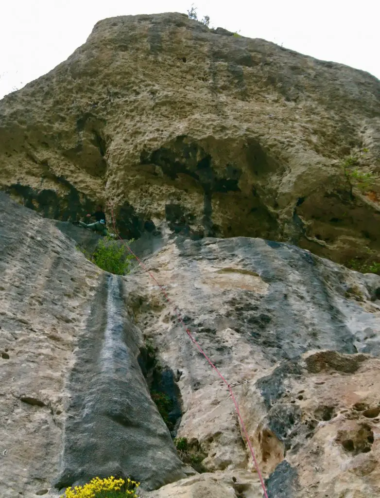 Escalade au secteur Navire dans les Gorges du Tarn