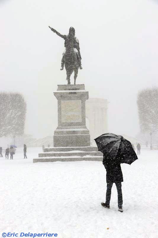 La neige à Montpellier, mars 2018. Crédit Photo : Eric Delaperriere La neige à Montpellier, mars 2018.