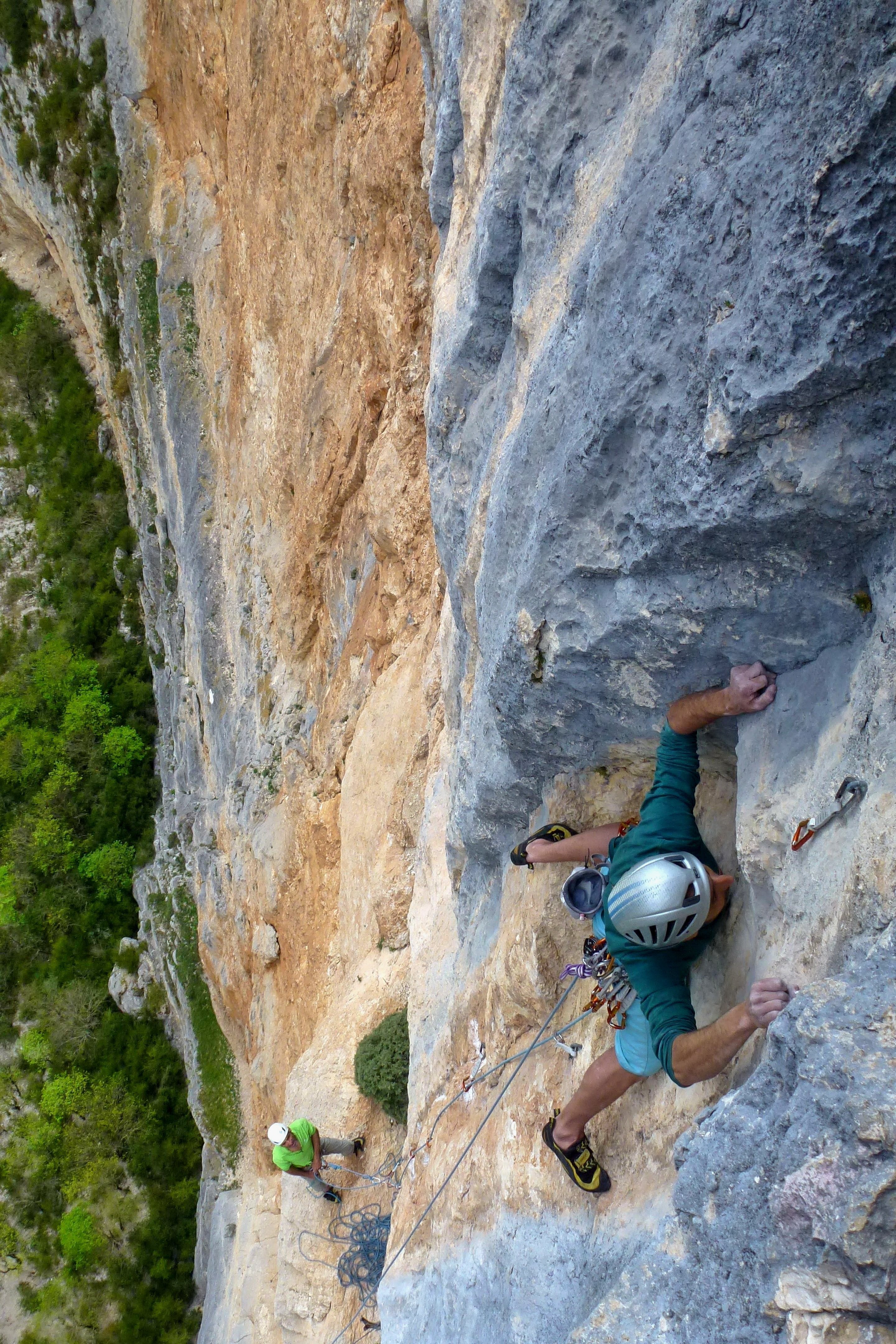 Décomposé de mouv’s sur une voie d'escalade des gorges du Verdon