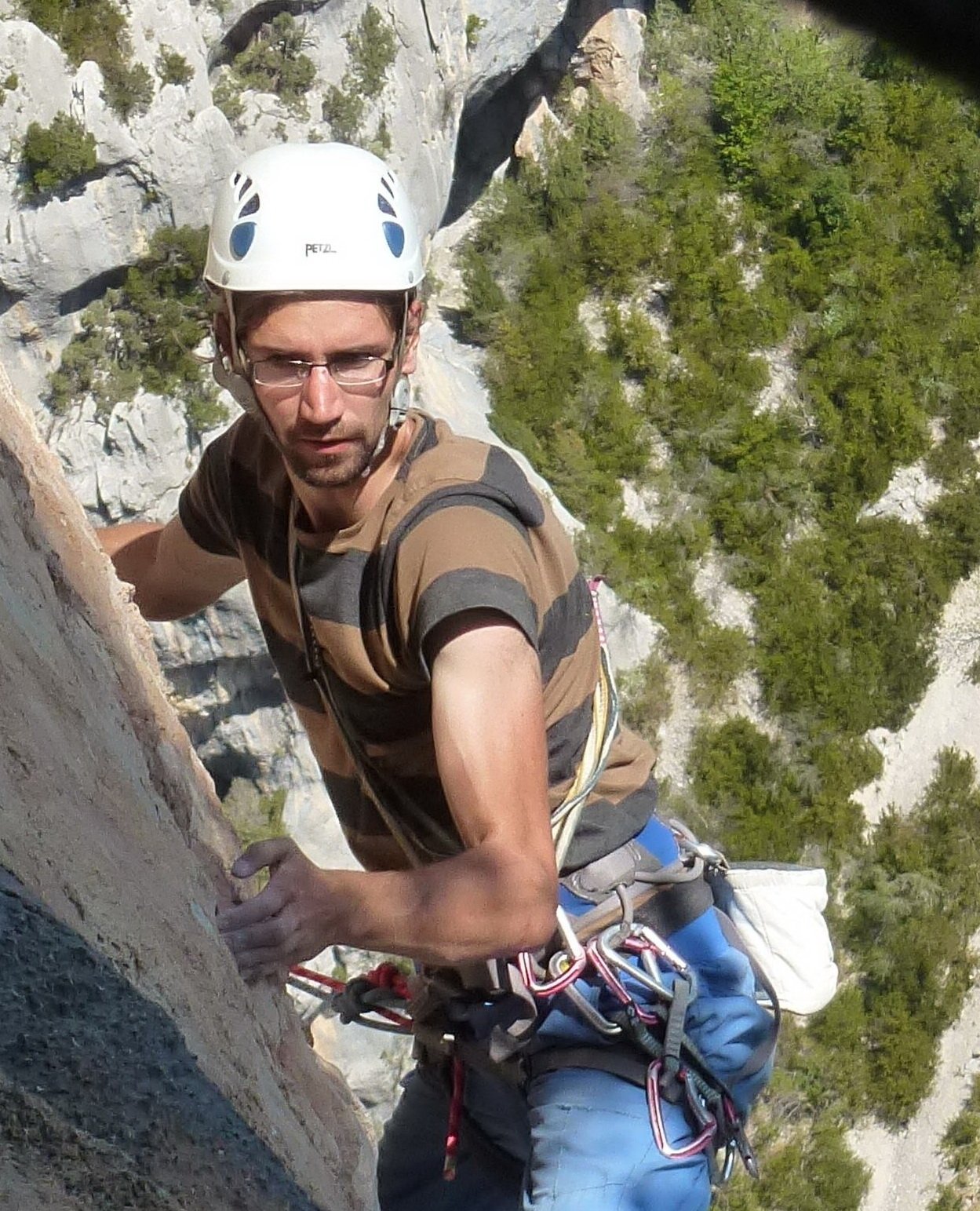 Guillain lors d'un trip escalade dans les gorges du Verdon