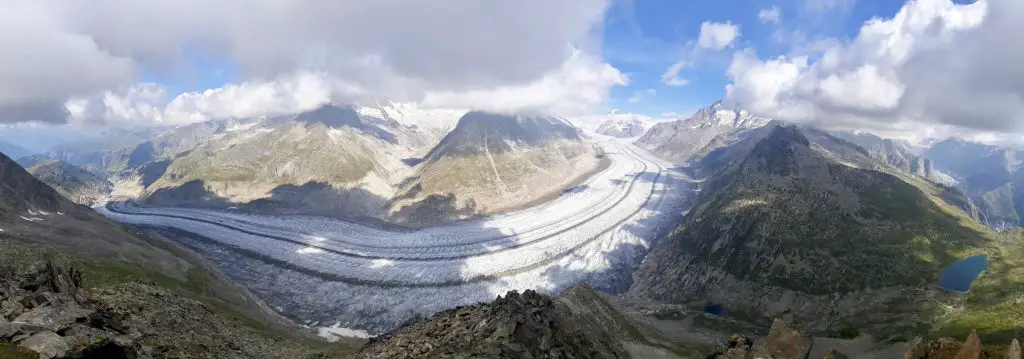 Glacier Aletsch Eggishorn durant notre randonnée en Suisse