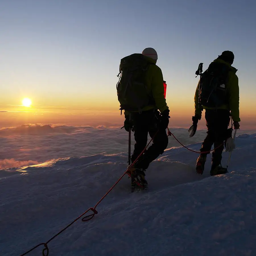 Corde de randonnée glaciaire