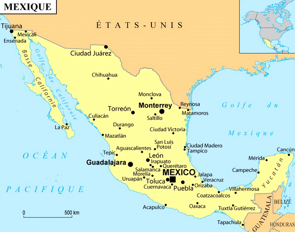carte du Mexique