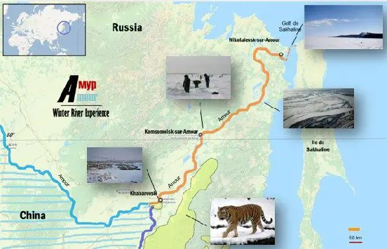 Etape du voyage sibérien lors du voyage à vélo sur le fleuve Amour en Sibérie 