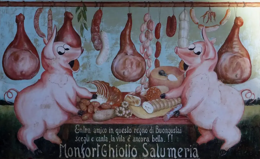Peinture sur la devanture d'une épicerie Peinture sur la devanture d