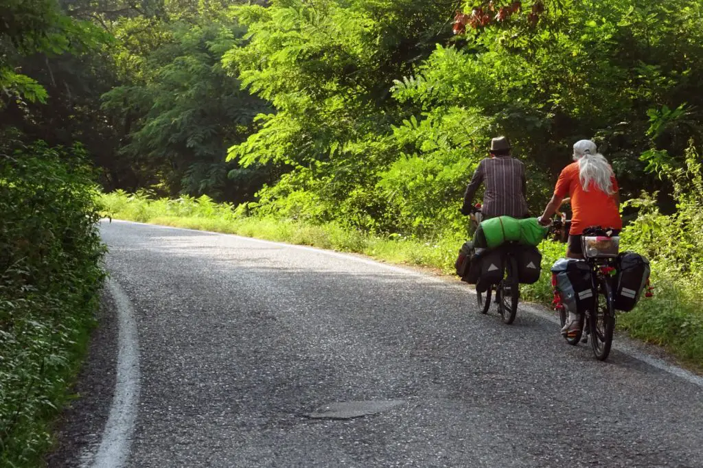 Jolie route pour cyclotouriste en Italie