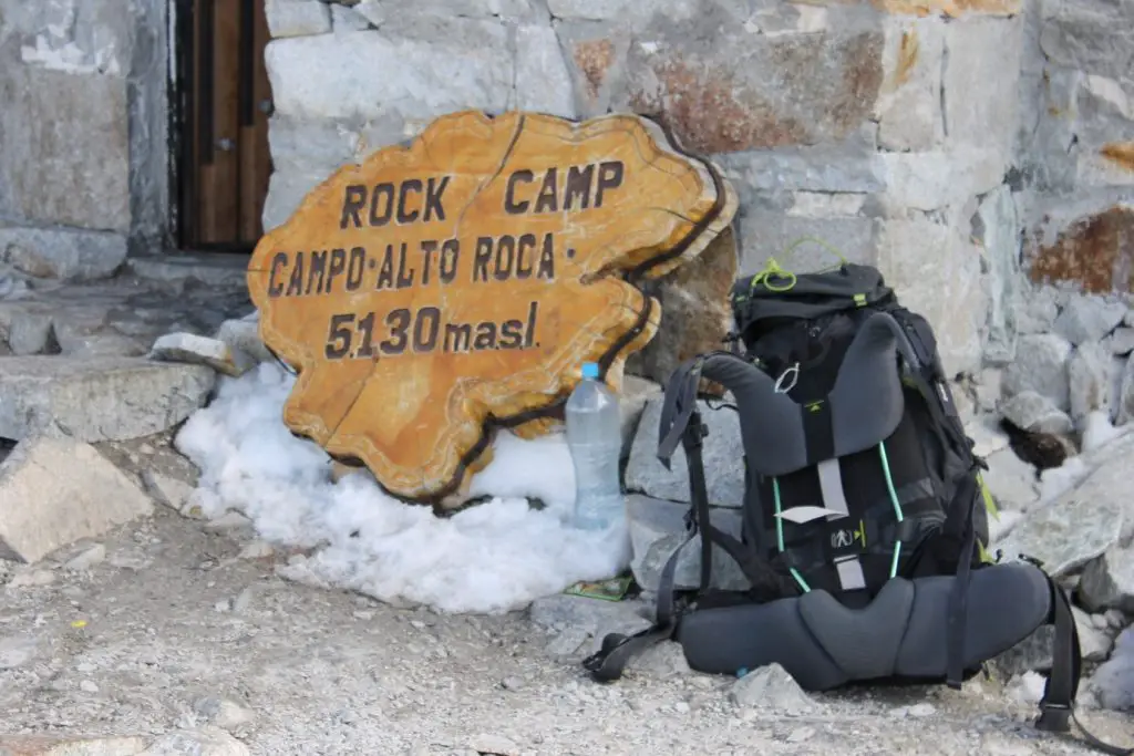 Déjà à 5 130 m au "Rock Camp" Campo Alto Roca