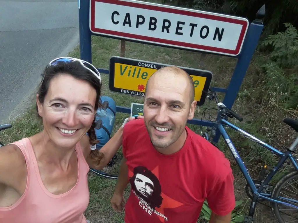 Arrivée en vélo à Capbreton en compagnie de Thomas