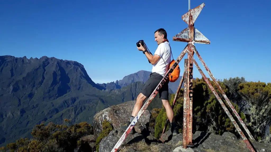 Au sommet de la Roche Ecrite à la Réunion