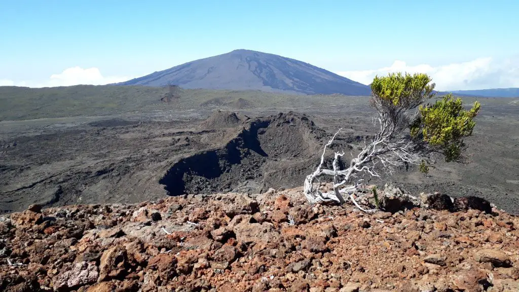 Vue sur la Fournaise, depuis le Piton Chisny