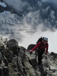 Fabienne participante à l'ascension du Mont Blanc