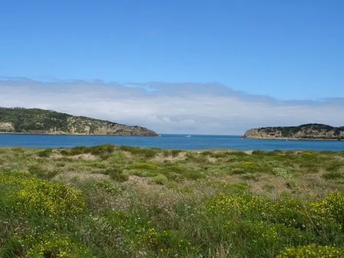 Baie de São Martinho do Porto lors de notre séjour à vélo en famille