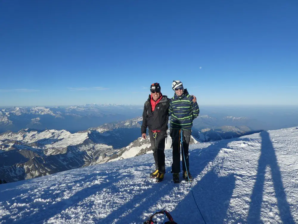 Père et fils sur le Mont-Blanc