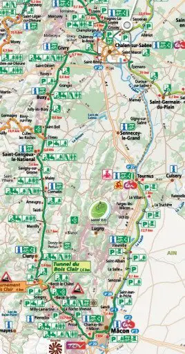carte de la voie verte en Bourgogne