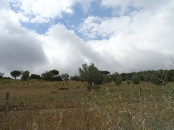 Dans les nuages après Sésimbra durant nos vacances à vélo en famille