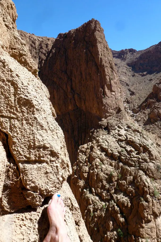 Pilier du guetteur à Todgha durant le séjour escalade dans les gorges du Todgha