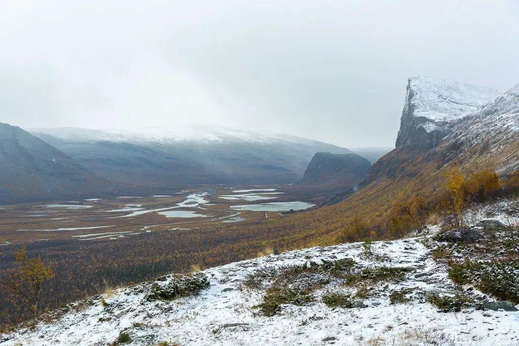 Le ciel se débouche alors qu’on redescend pendant le séjour à Sarek